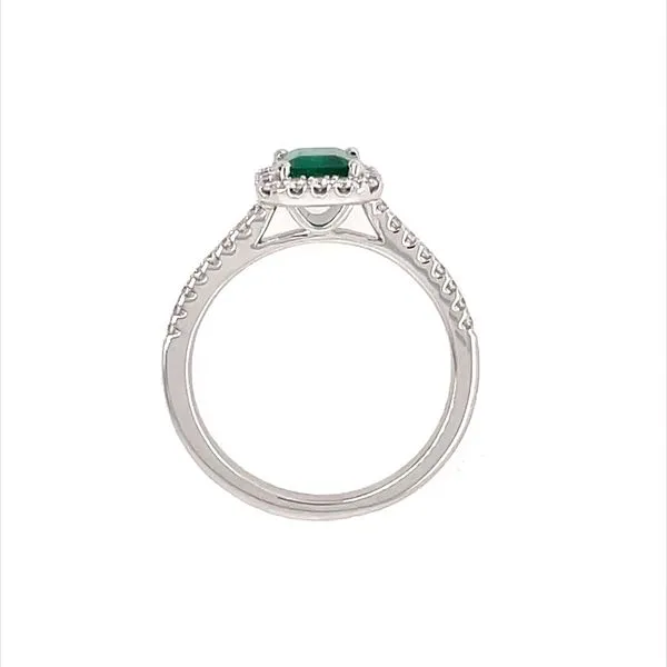 18KW Gold Ring with 0.96 Ct Columbian Emerald & Diamonds - Muzo Image 5 Franzetti Jewelers Austin, TX
