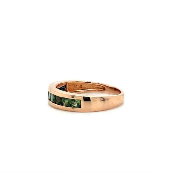 14KR Gold Teal to Green Sapphire Channel Set Band Image 3 Franzetti Jewelers Austin, TX