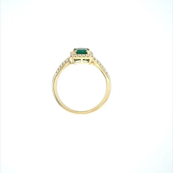14KY Gold Emerald Shape Emerald Ring with Diamonds Image 5 Franzetti Jewelers Austin, TX