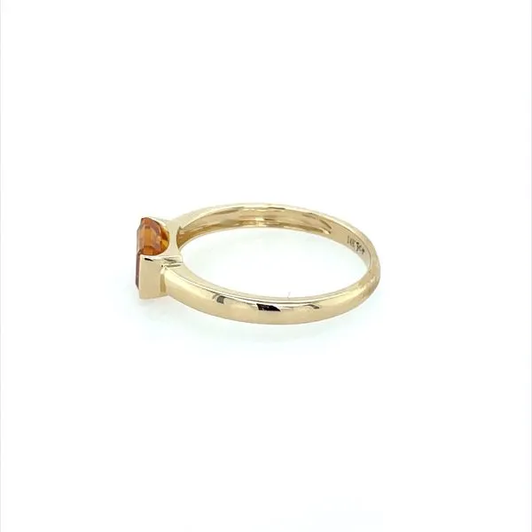14KY Gold Emerald Shape Citrine Ring Image 4 Franzetti Jewelers Austin, TX