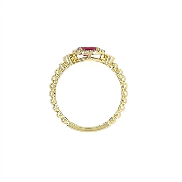 14KY Gold 0.54 Ct Oval Ruby Ring with Diamonds Image 5 Franzetti Jewelers Austin, TX