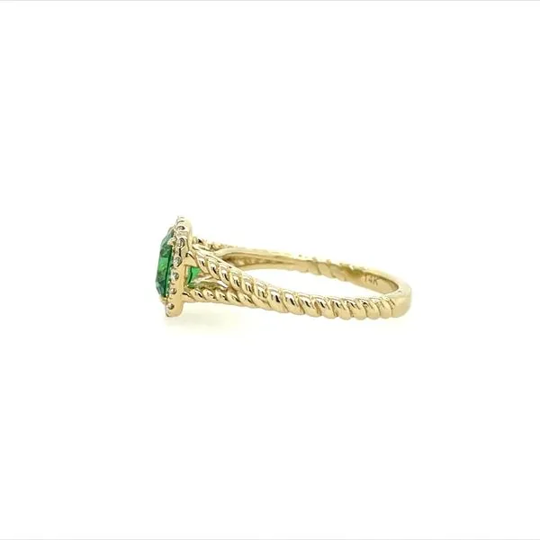 14KY Gold 1.45 Ct Tsavorite Garnet Ring with Diamonds Image 4 Franzetti Jewelers Austin, TX