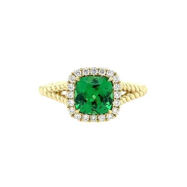 14KY Gold 1.45 Ct Tsavorite Garnet Ring with Diamonds Franzetti Jewelers Austin, TX