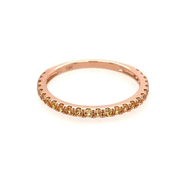 18K Rose Gold 1.8 mm Orange Sapphire Band 0.52 CTW Image 3 Franzetti Jewelers Austin, TX