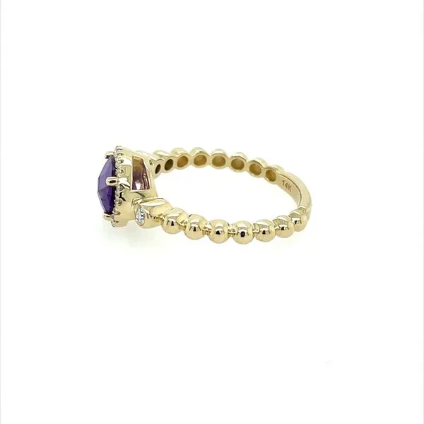 14KY Gold 1.13 Ct Oval Amethyst Ring with Diamonds Image 3 Franzetti Jewelers Austin, TX