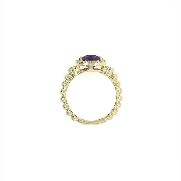 14KY Gold 1.13 Ct Oval Amethyst Ring with Diamonds Image 4 Franzetti Jewelers Austin, TX