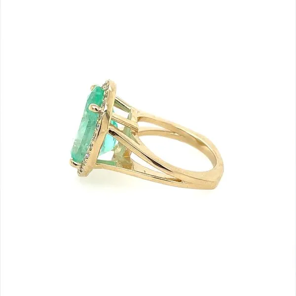 14KY Gold 8.33 Ct Oval Emerald Ring with Diamonds - GIA Image 3 Franzetti Jewelers Austin, TX