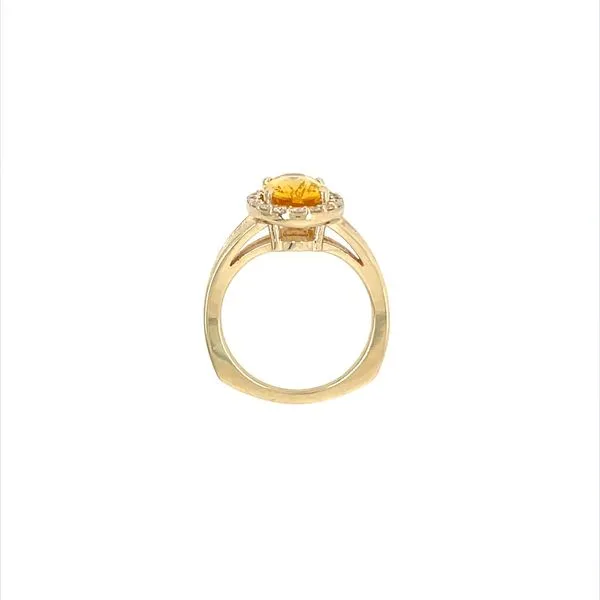 14KY Gold 3.04 Ct Oval Yellow Sapphire Ring with Diamonds Image 4 Franzetti Jewelers Austin, TX