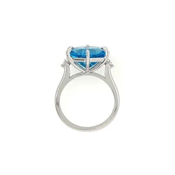 18KW Gold Hexagon Blue Topaz & Diamond Ring Image 5 Franzetti Jewelers Austin, TX