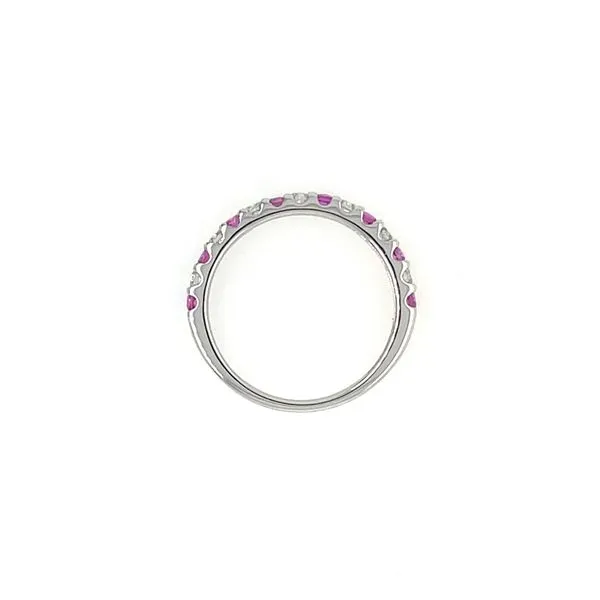 18KW Pink Sapphire & Diamond Alternating Shared Prong Band Image 5 Franzetti Jewelers Austin, TX