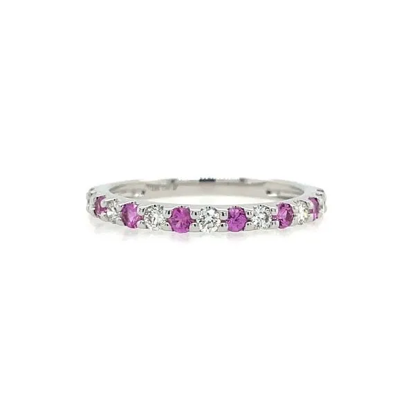 18KW Pink Sapphire & Diamond Alternating Shared Prong Band Franzetti Jewelers Austin, TX