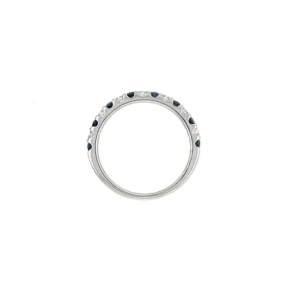 18KW Blue Sapphire & Diamond Alternating Shared Prong Band Image 5 Franzetti Jewelers Austin, TX