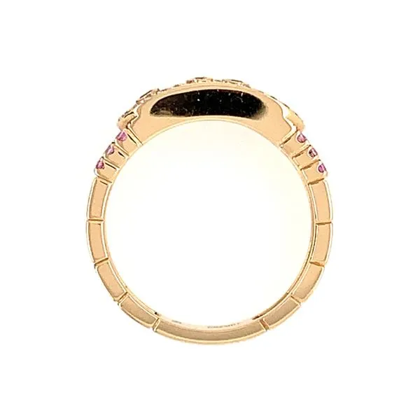 18KR Gold 3 Sliding Bezel Set Pink Sapphire Ring with Diamonds Image 4 Franzetti Jewelers Austin, TX