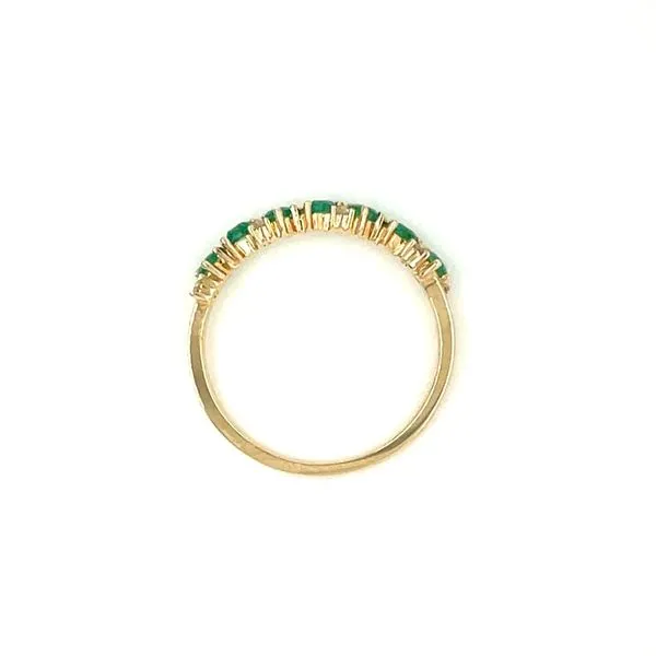 14KY Gold Tilted Pear Shape Emerald & Diamond Band Image 5 Franzetti Jewelers Austin, TX