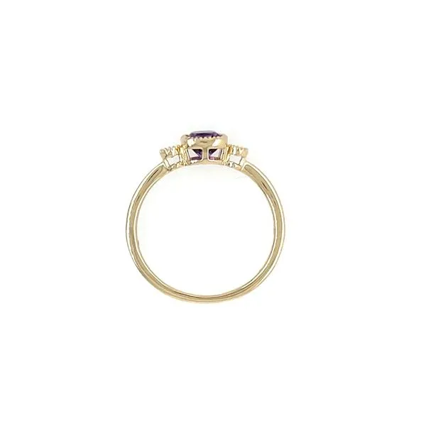 14KY Gold Fanciful Petite Amethyst & Diamond Ring Image 5 Franzetti Jewelers Austin, TX