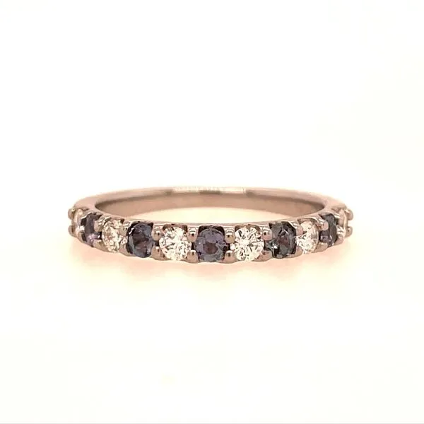 14KW Gold Alexandrite & Diamond Alternating Band Image 2 Franzetti Jewelers Austin, TX