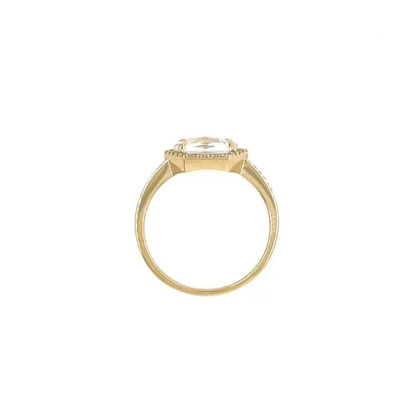 14KY Gold Hexagon White Topaz Ring with Diamonds Image 5 Franzetti Jewelers Austin, TX
