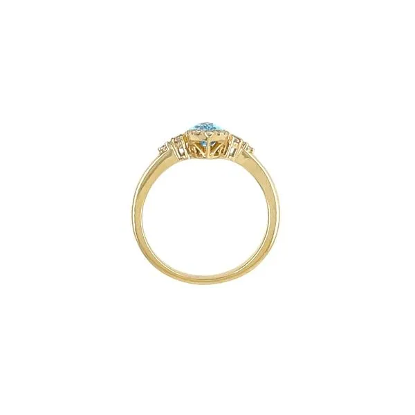 14KY Gold Marquise Blue Topaz Ring with Diamonds Image 5 Franzetti Jewelers Austin, TX