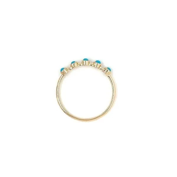 14K Yellow Gold 5 Bezel Set Turquoise Ring Image 5 Franzetti Jewelers Austin, TX