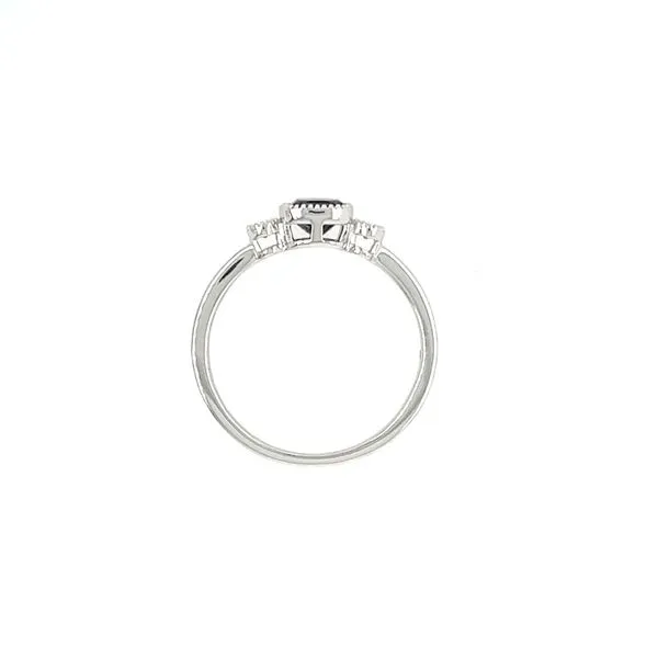 14KW Gold Fanciful Petite London Blue Topaz & Diamond Ring Image 5 Franzetti Jewelers Austin, TX
