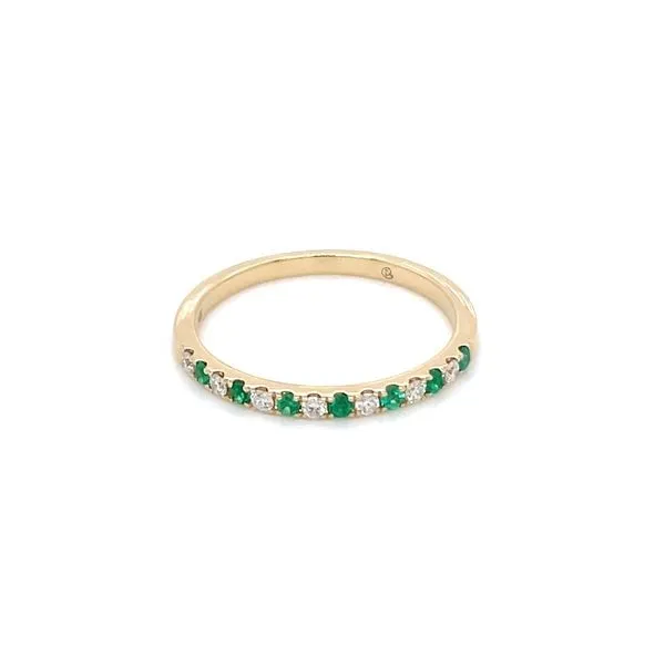 14KY Emerald & Diamond Alternating French Cut Pavé Band Image 4 Franzetti Jewelers Austin, TX