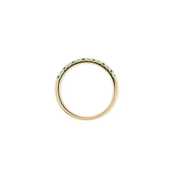 14KY Emerald & Diamond Alternating French Cut Pavé Band Image 5 Franzetti Jewelers Austin, TX