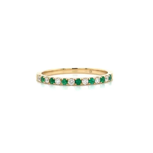 14KY Emerald & Diamond Alternating French Cut Pavé Band Franzetti Jewelers Austin, TX