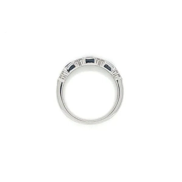 14KW Gold 3 Oval Sapphires in Hexagon Shapes Ring with Accent Diamonds Image 5 Franzetti Jewelers Austin, TX