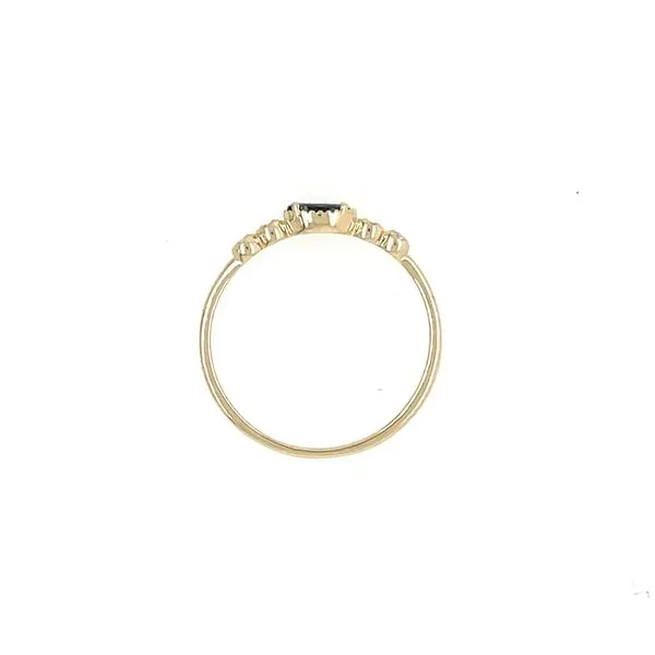 14KY Gold East-to-West Oval Sapphire Dainty Ring with Diamonds Image 4 Franzetti Jewelers Austin, TX