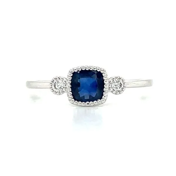 14KW Gold Fanciful Petite Blue Sapphire & Diamond Ring Franzetti Jewelers Austin, TX