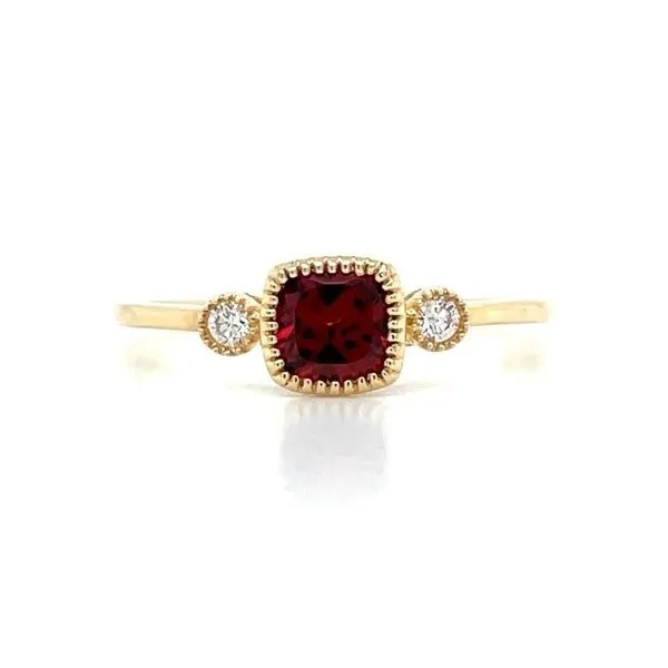 14KY Gold Fanciful Petite Garnet & Diamond Ring Franzetti Jewelers Austin, TX