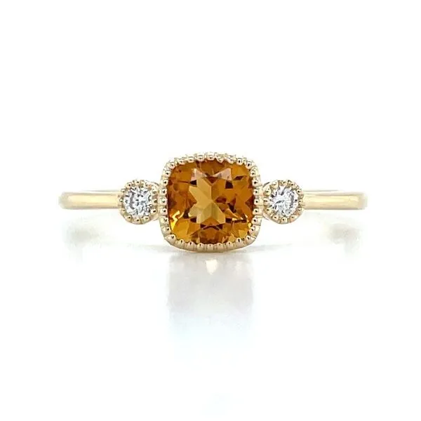 14KY Gold Fanciful Petite Citrine & Diamond Ring Franzetti Jewelers Austin, TX
