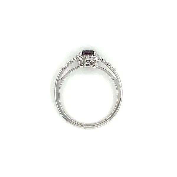 14KW Gold 5 mm Square Cushoin Created Alexandrite Ring with Diamonds Image 5 Franzetti Jewelers Austin, TX