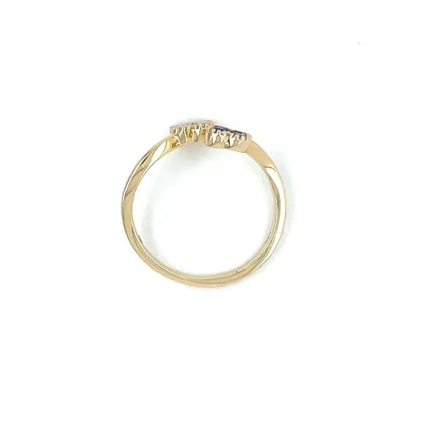 14K Yellow Gold 2 Clover Open Shank Sapphire & Diamond Ring Image 5 Franzetti Jewelers Austin, TX