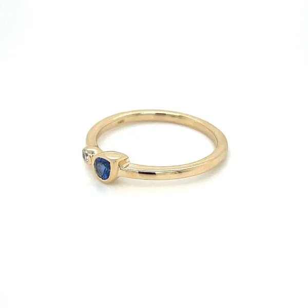 14KY Gold Pear Blue Sapphire & Diamond Ring Image 4 Franzetti Jewelers Austin, TX