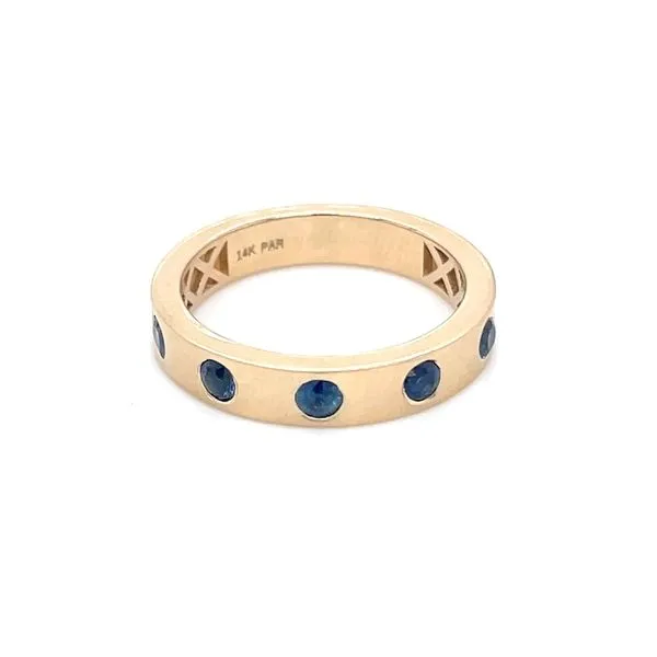 14KY Gold 3.9 mm Wide Ring with 5 Blue Sapphires Franzetti Jewelers Austin, TX
