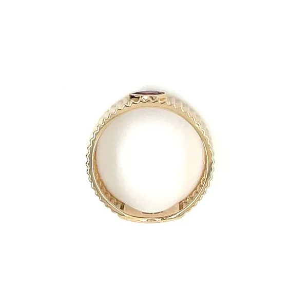 14KY Gold 6.85 mm Vertical Line Ring with Pear Pink Tourmaline Image 5 Franzetti Jewelers Austin, TX