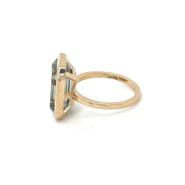 14KY Gold Bezel Set Green Amethyst Ring Image 4 Franzetti Jewelers Austin, TX
