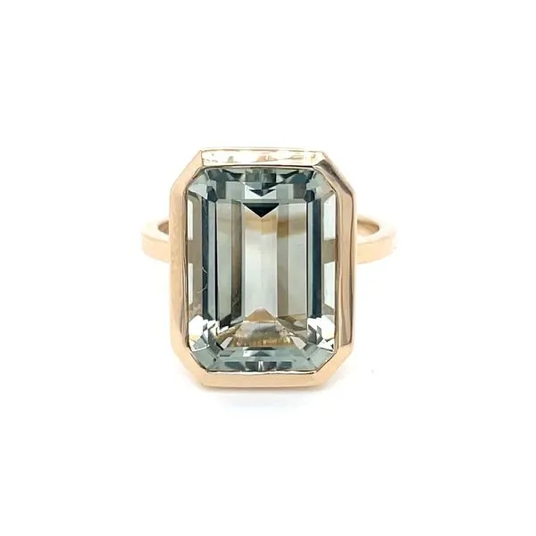 14KY Gold Bezel Set Green Amethyst Ring Franzetti Jewelers Austin, TX