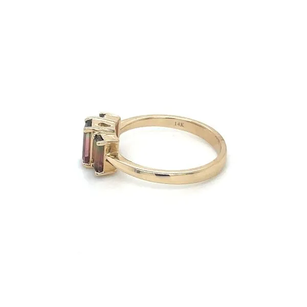14KY Gold 3 Bi-Color Tourmaline Ring Image 4 Franzetti Jewelers Austin, TX