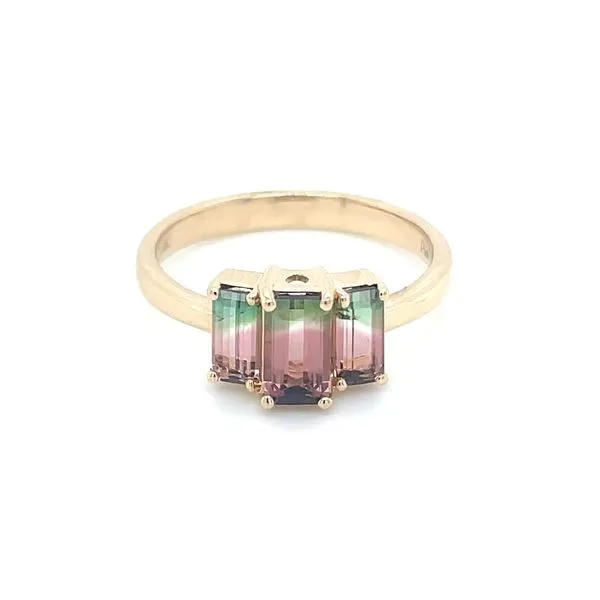 14KY Gold 3 Bi-Color Tourmaline Ring Franzetti Jewelers Austin, TX