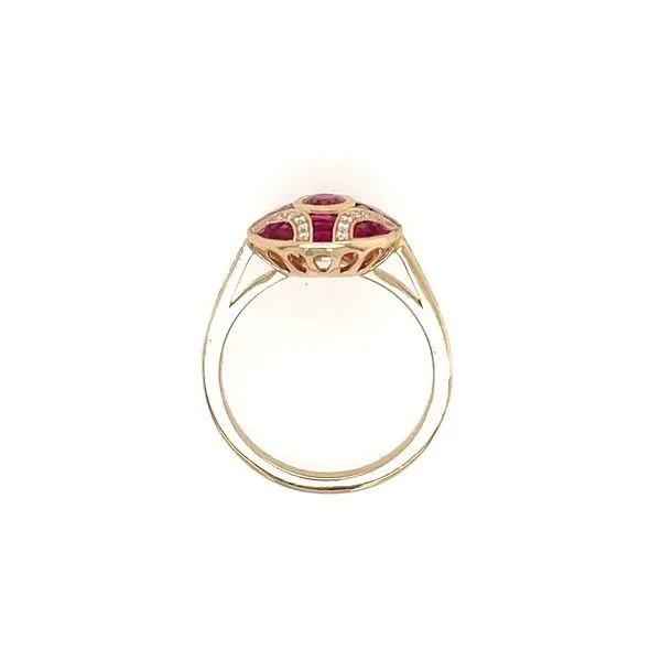 14KY Round Shape Ring with Rubies & Diamonds Image 5 Franzetti Jewelers Austin, TX