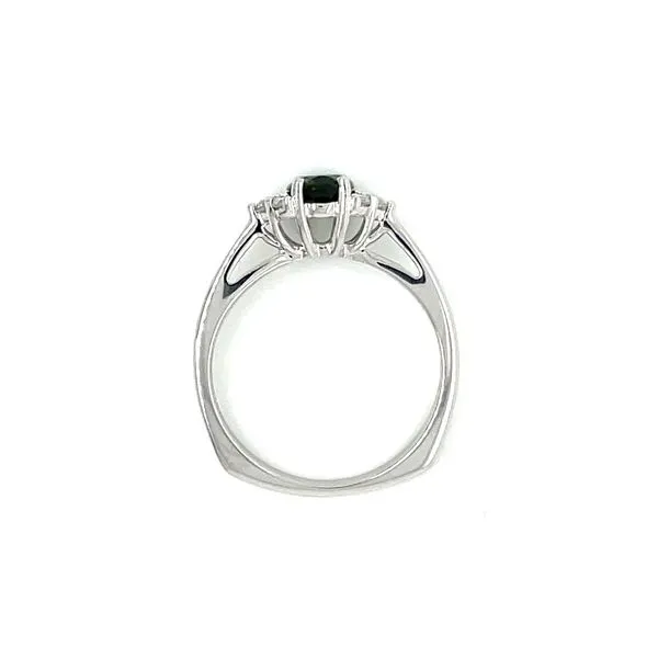 14KW Gold Oval Green Tourmaline Ring with Diamonds Image 5 Franzetti Jewelers Austin, TX