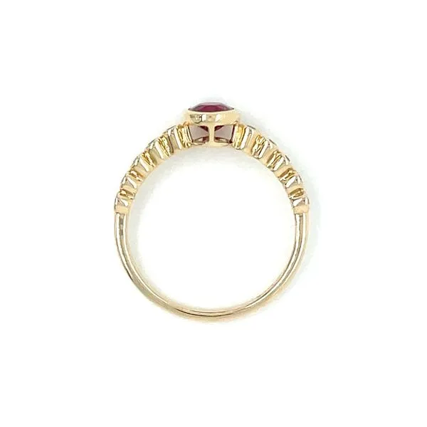 14KY Gold Bezel Set Oval Ruby & Diamond Ring Image 5 Franzetti Jewelers Austin, TX