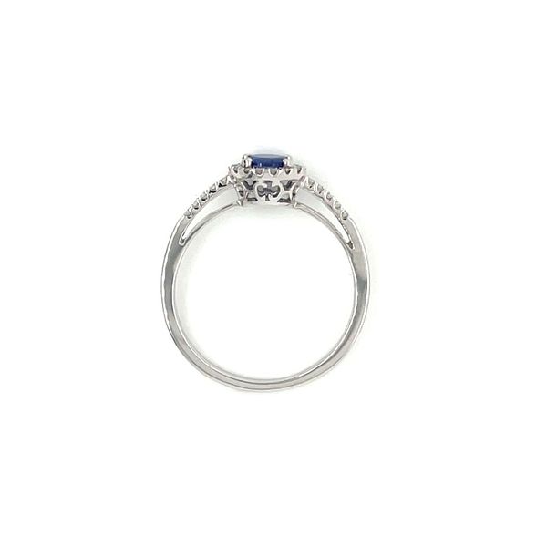 14KW Gold Round Blue Sapphire Ring with Diamonds Image 5 Franzetti Jewelers Austin, TX