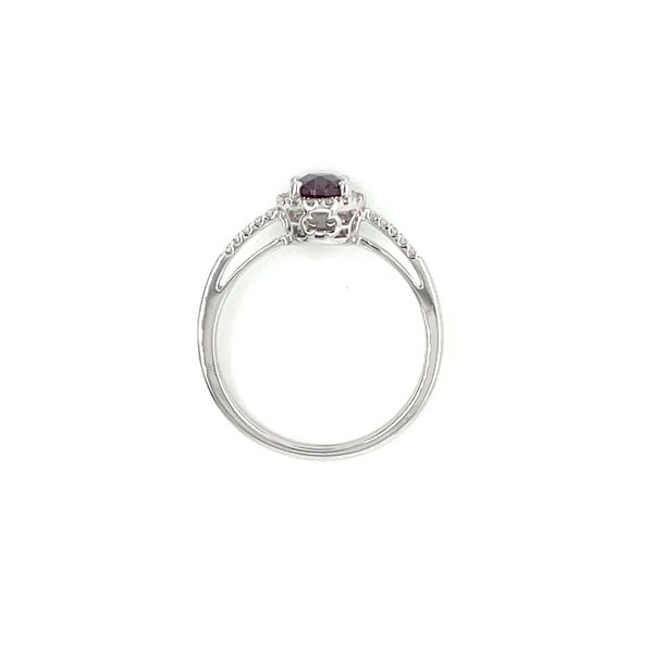 14KW Gold Oval Created Alexandrite Ring with Diamonds Image 5 Franzetti Jewelers Austin, TX
