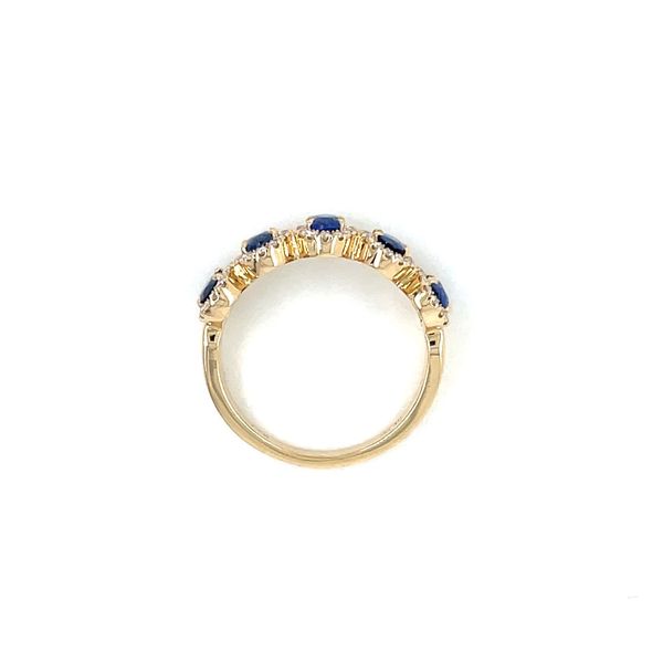 14KY Gold Halfway 5 Oval Blue Sapphire & Diamond Ring Image 5 Franzetti Jewelers Austin, TX