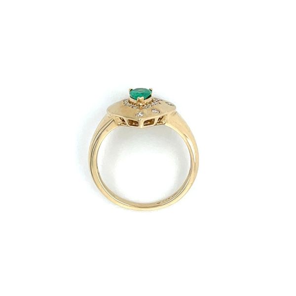 14KY Gold Pear Shape Ring with Pear Emerald and Daimonds Image 5 Franzetti Jewelers Austin, TX