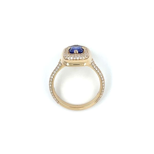 14KY Gold Elongated Tanzanite Ring with Pavé Diamonds Image 4 Franzetti Jewelers Austin, TX