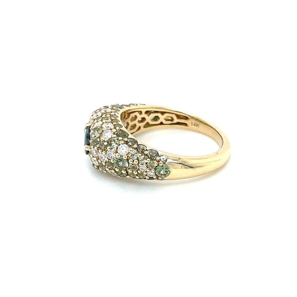 GORGEOUS! 14KY Gold Alexandrite Ring with Scattered Diamonds & Green Sapphires Image 4 Franzetti Jewelers Austin, TX